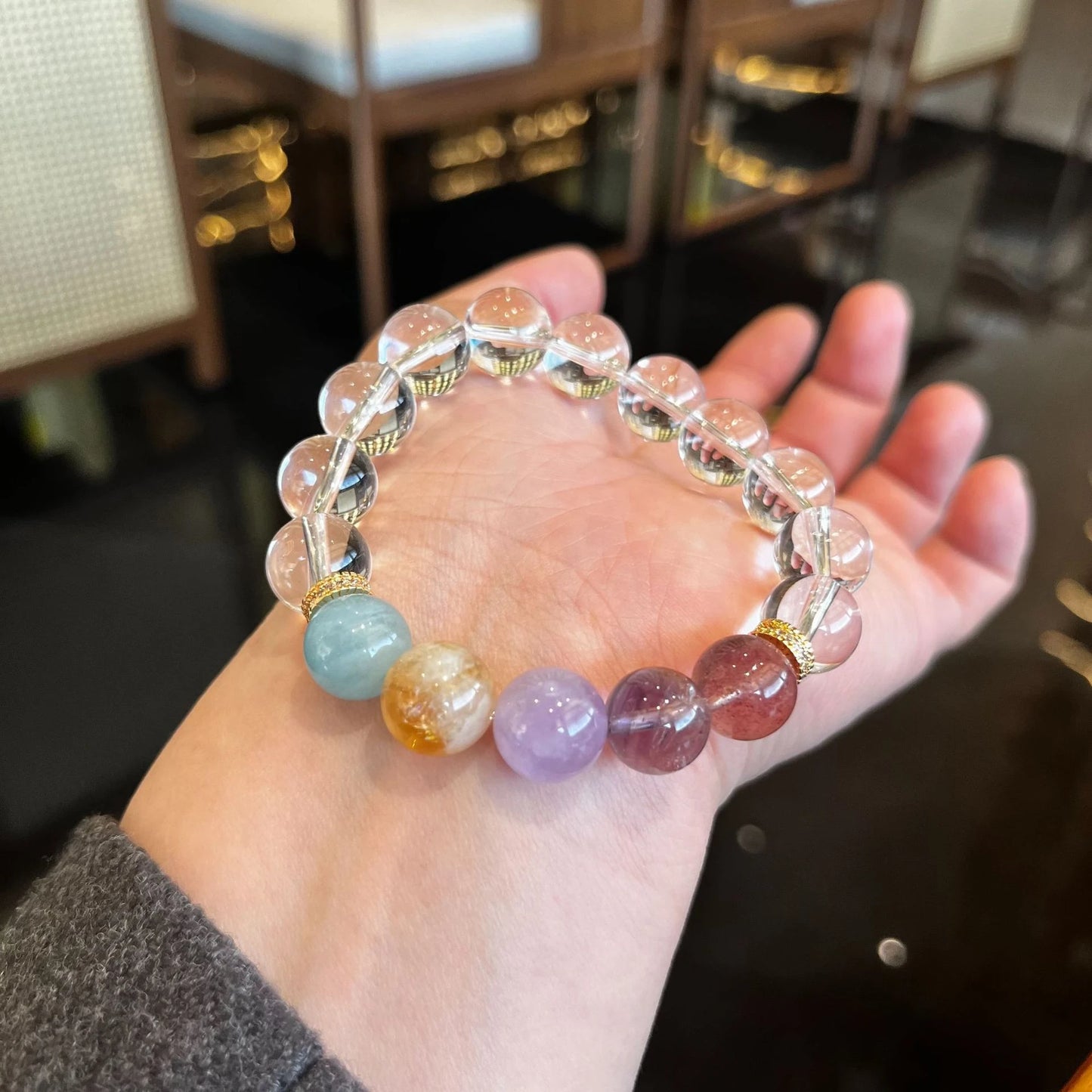 Aurora Serenity – Multi-Gemstone Crystal Bracelet for Peace & Emotional Healing