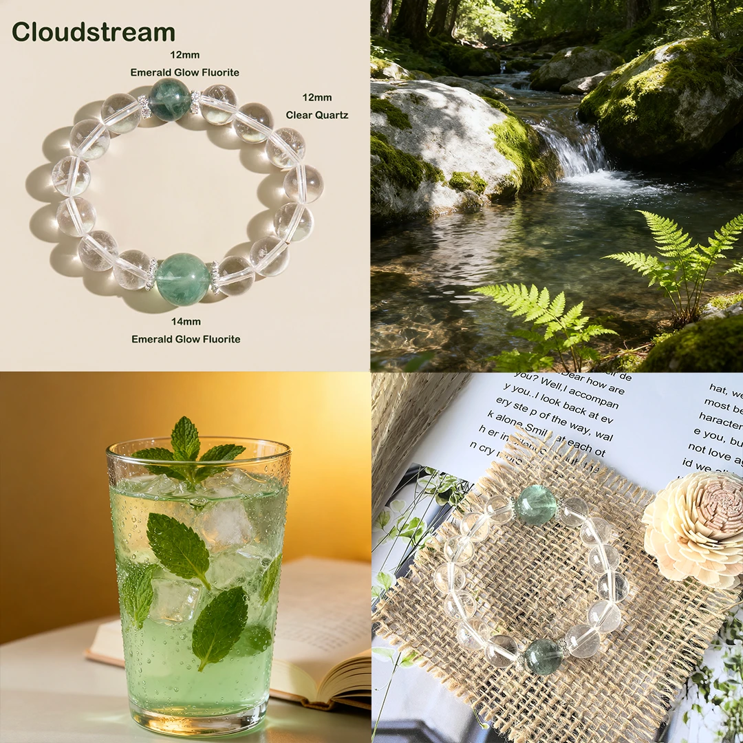 Cloudstream – Clear Quartz Crystal Bracelet for Emotional Balance
