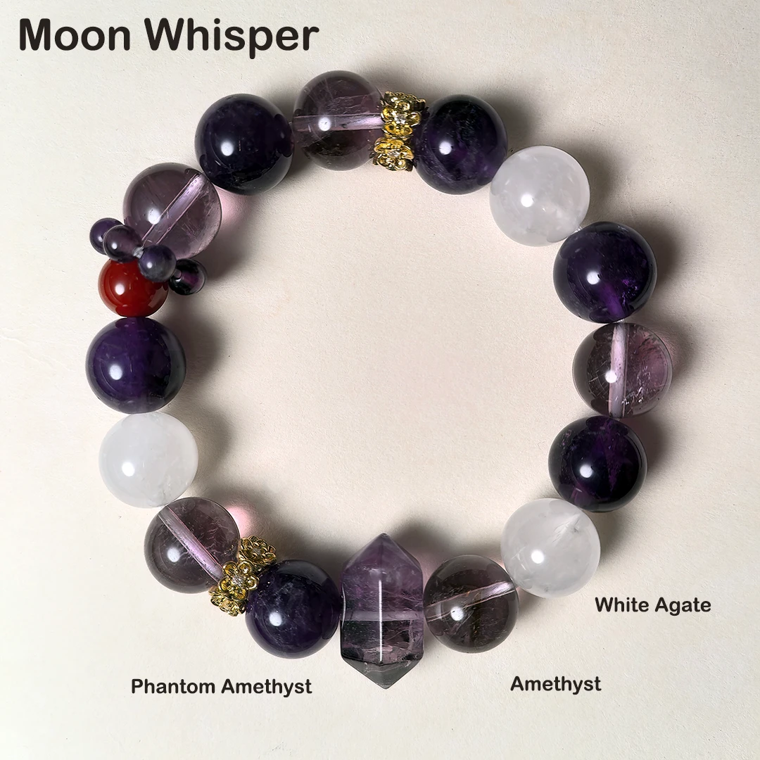 Moon Whisper – Phantom Amethyst Bracelet for Luck & Positive Energy