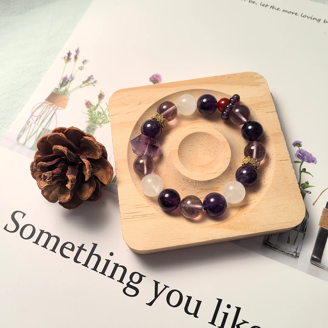 Moon Whisper – Phantom Amethyst Bracelet for Luck & Positive Energy
