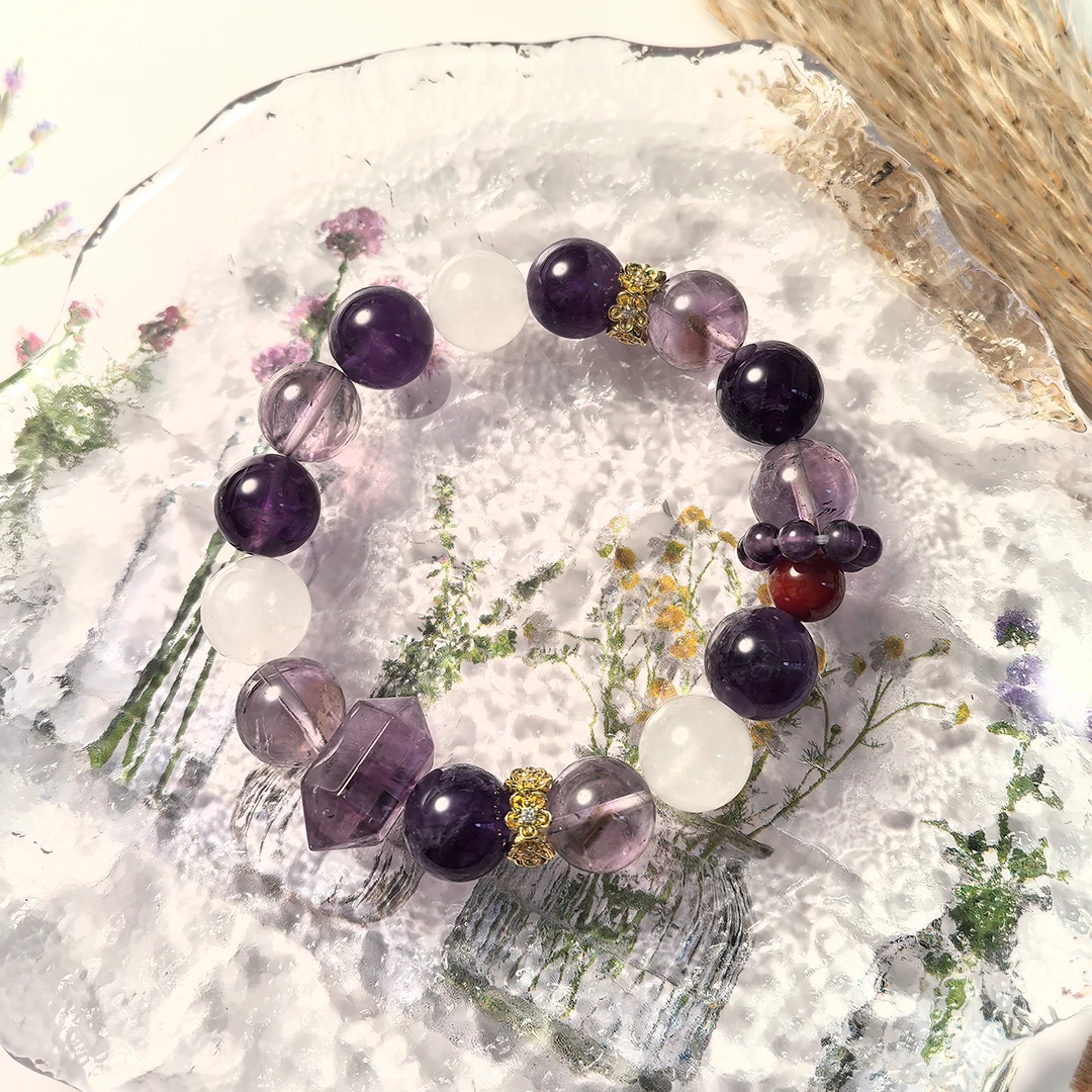 Moon Whisper – Phantom Amethyst Bracelet for Luck & Positive Energy
