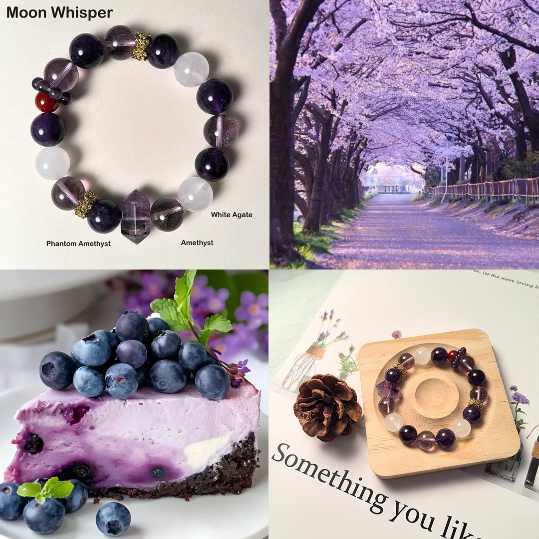 Moon Whisper – Phantom Amethyst Bracelet for Luck & Positive Energy