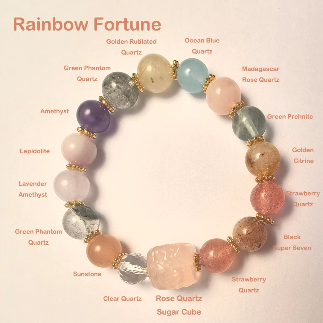 Rainbow Fortune | Multi-Stone Crystal Bracelet for Love, Abundance & Positive Energy