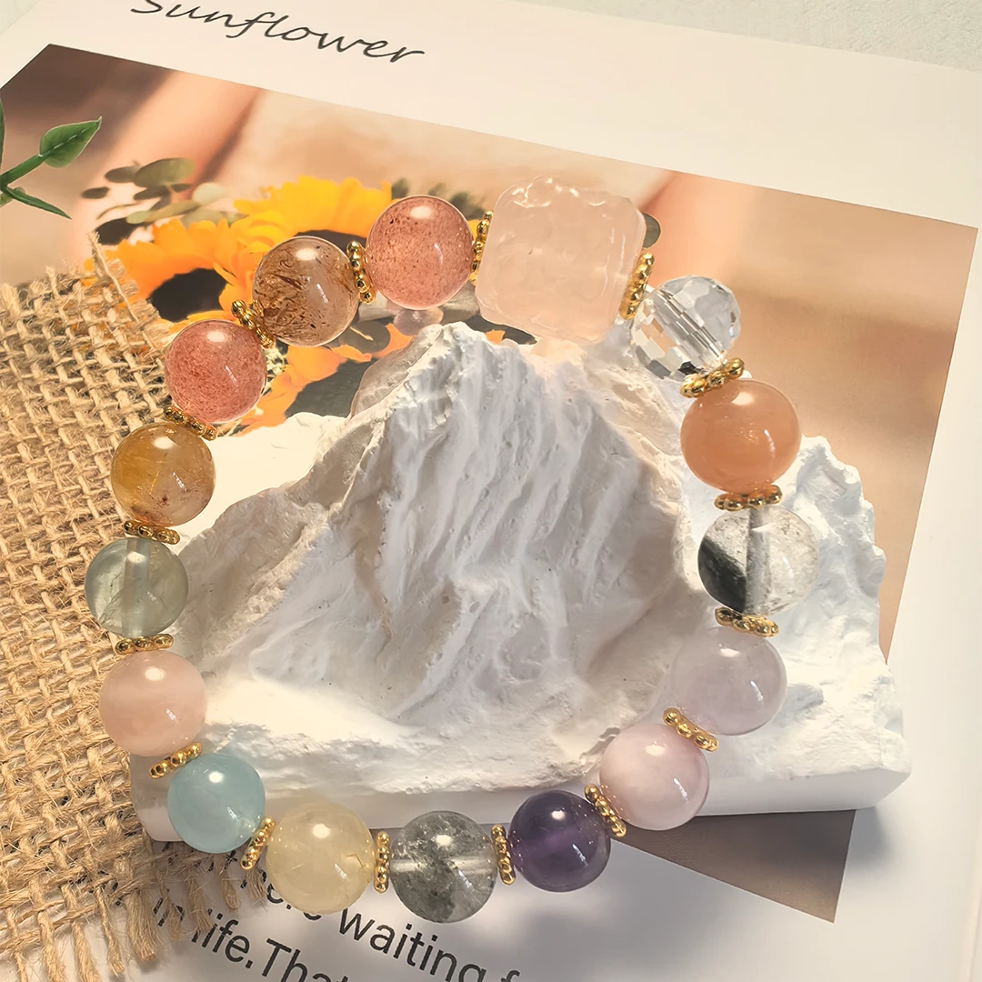 Rainbow Fortune | Multi-Stone Crystal Bracelet for Love, Abundance & Positive Energy