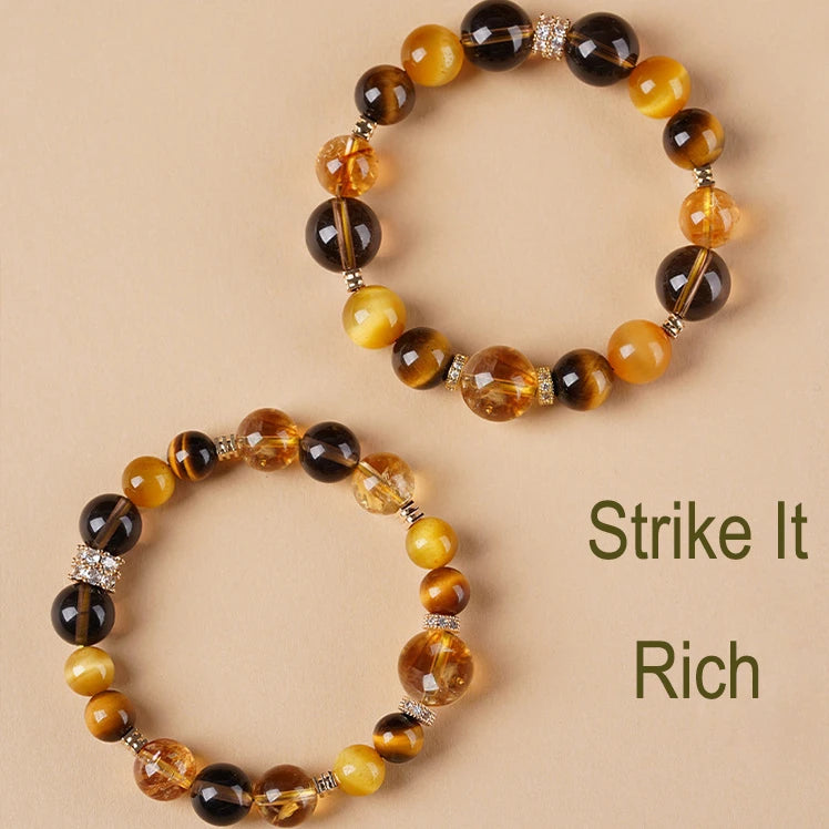 Wealth Harmony – Tiger Eye & Topaz Bracelet
