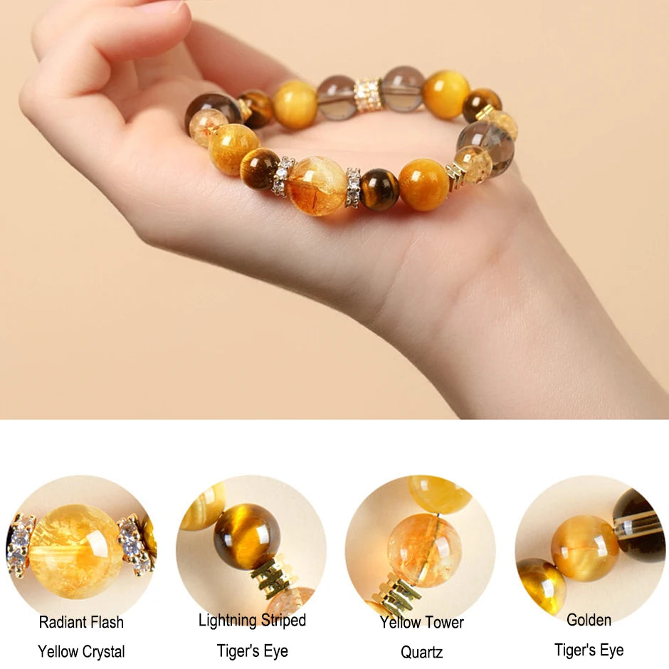 Wealth Harmony – Tiger Eye & Topaz Bracelet