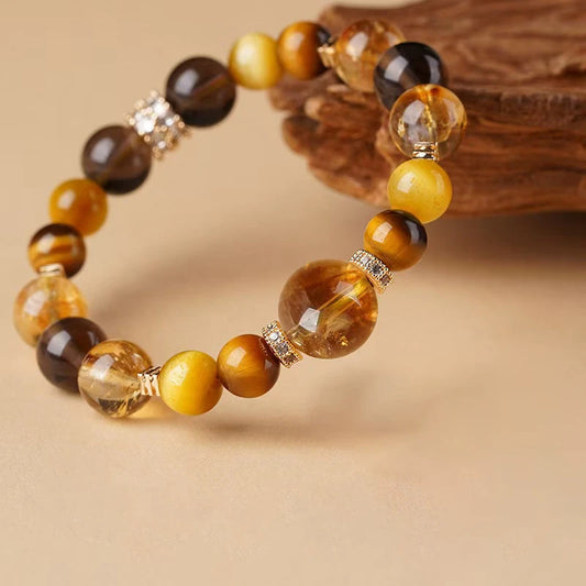 Wealth Harmony – Tiger Eye & Topaz Bracelet