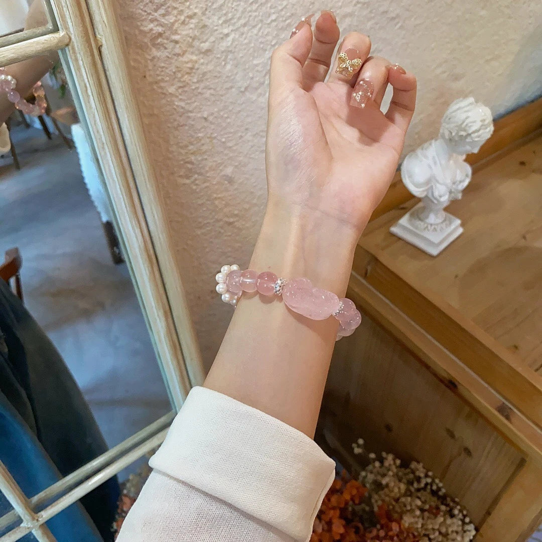 Blush Guardian Bracelet – Rose Quartz Love Energy & Pixiu Wealth Protection