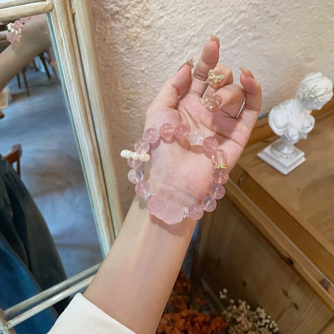 Blush Guardian Bracelet – Rose Quartz Love Energy & Pixiu Wealth Protection