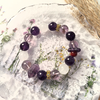 Moon Whisper – Phantom Amethyst Bracelet for Luck & Positive Energy