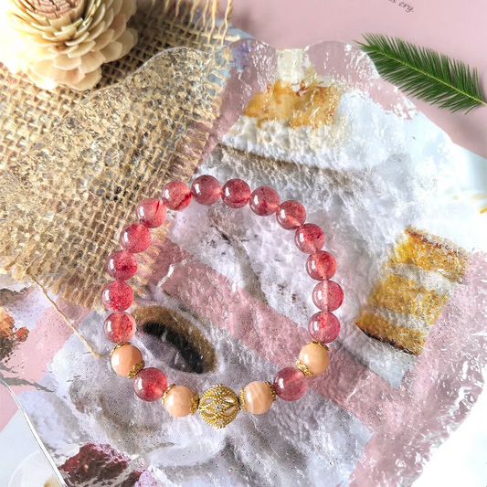 Sunny Love Strawberry Quartz Bracelet for Love & Positivity